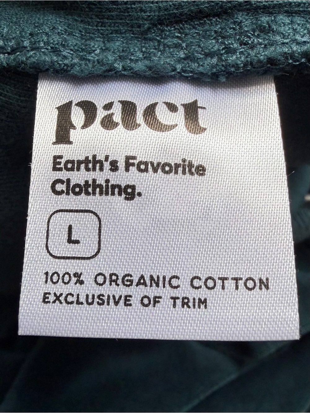 PACT Women’s Pure Velour Relaxed Sweatpant Size Large Teal High Rise Jogger - Picture 7 of 7